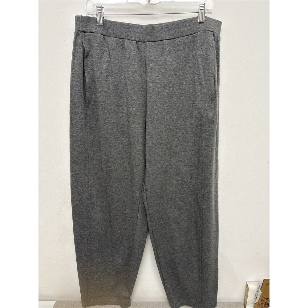 EILEEN FISHER Elastic Waist Stretchy Ponte Pants, Gray, Womens Size Large, NWT